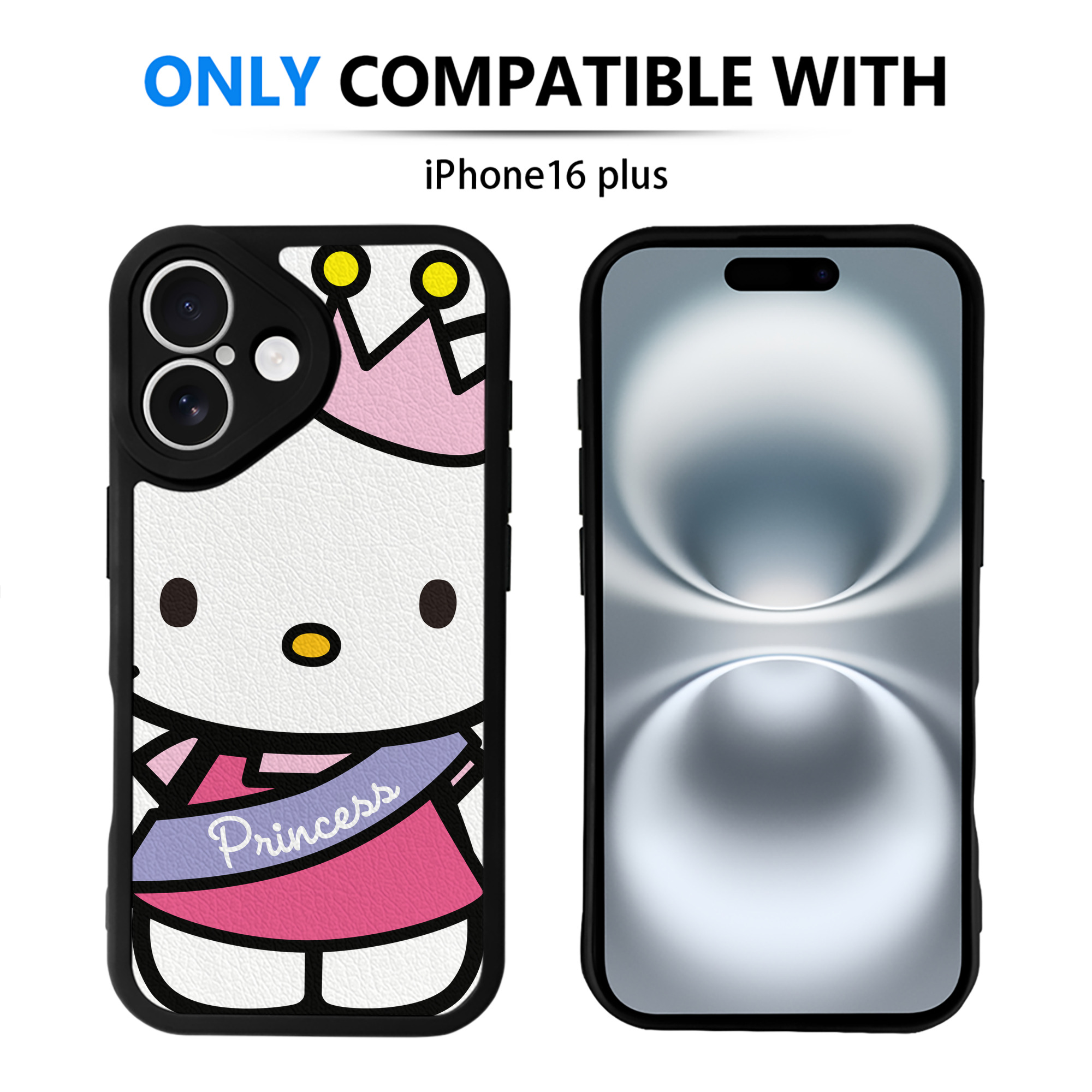 （画像用） Hello Kitty ハローキティ 【iPhone 16シリーズ対応】シリコンスマホケース（レザー調） 材質：シリコン